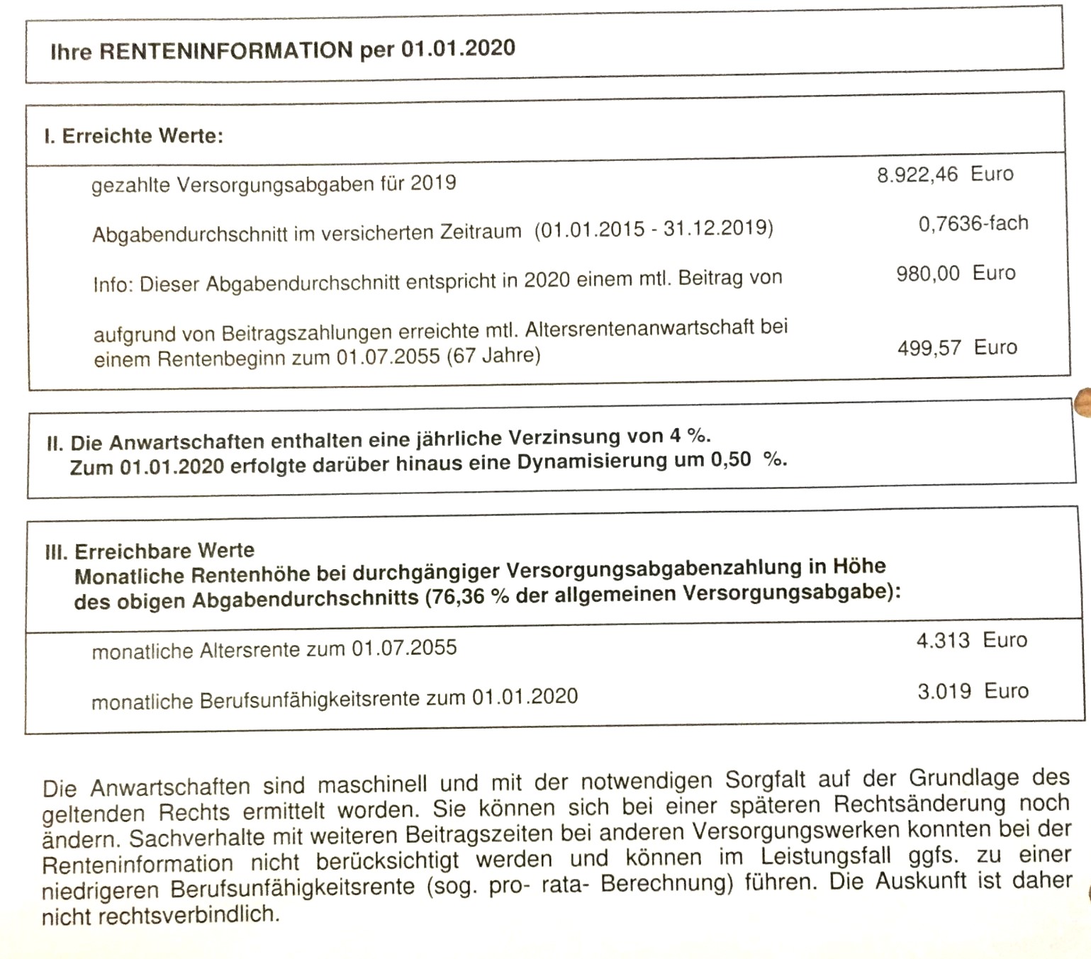 Berliner Ärzteversorgung Rentenbescheid